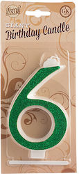 Huge Number Candles No.6 Green Lumea