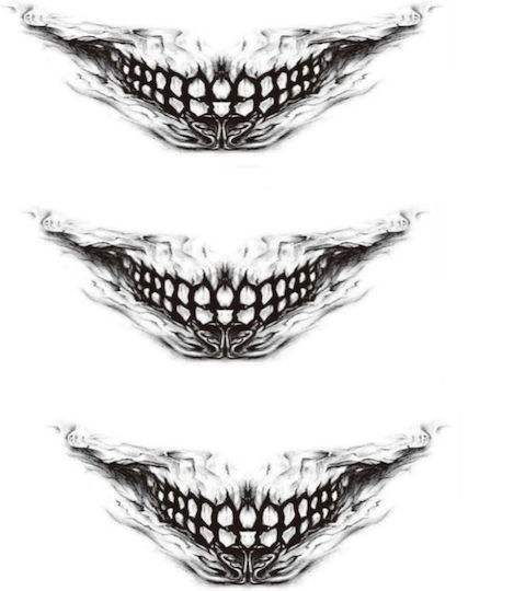 Set of 3 Semi-permanent Tattoos Zola Halloween Monster Design