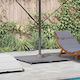 vidaXL Pliabilă Stand de umbrelă din Lemn Dark Grey 100x100x4cm