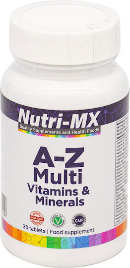 Nutri-MX A-Z Multivitamin and Minerals Πολυβιταμίνη 30 Ταμπλέτες