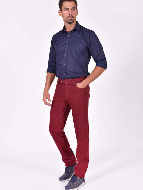 Long-sleeved Cotton Shirt Blue, Bordeaux