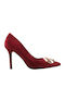 Suede Stiletto Burgundy High Heels