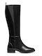 Leder Damenstiefel Schwarz