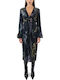 Midi Βραδινό Φόρεμα Εμπριμέ