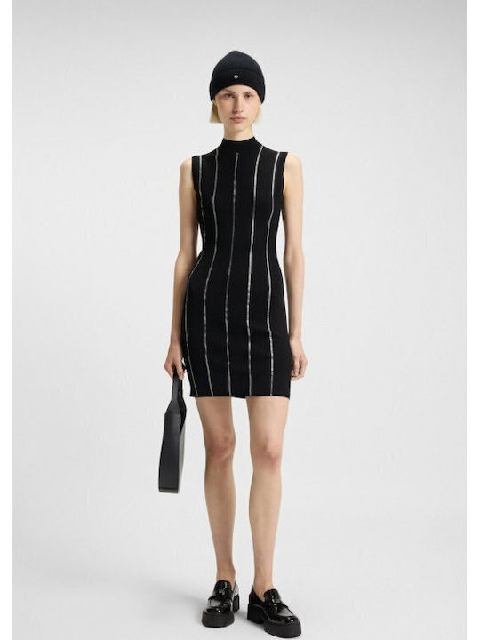 Sbonny Rochie De Vară Mini Tricotată Neagră