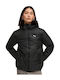 Women's Short Puffer Jacket Waterproof for Winter with Hood Black