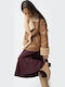 Leather Pleated Maxi Skirt Bordeaux