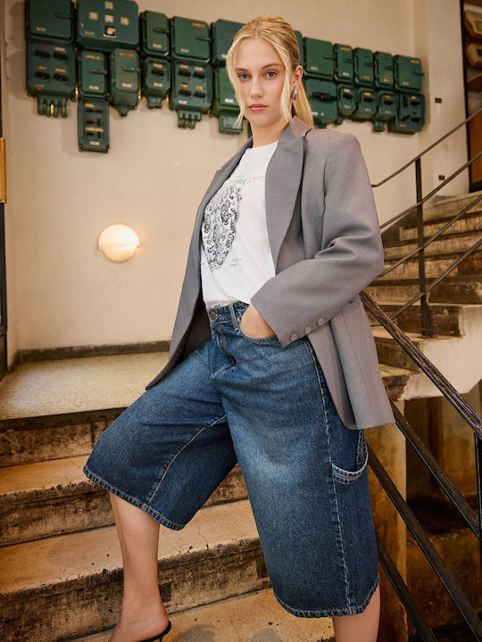 Mat Fashion Женски Сако Сив