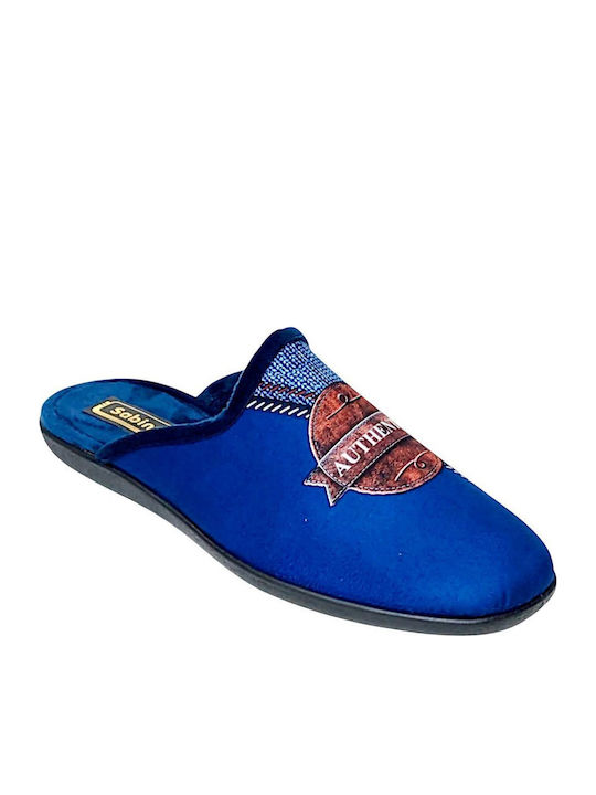 Sabino Winterliche Herrenhausschuhe Blau