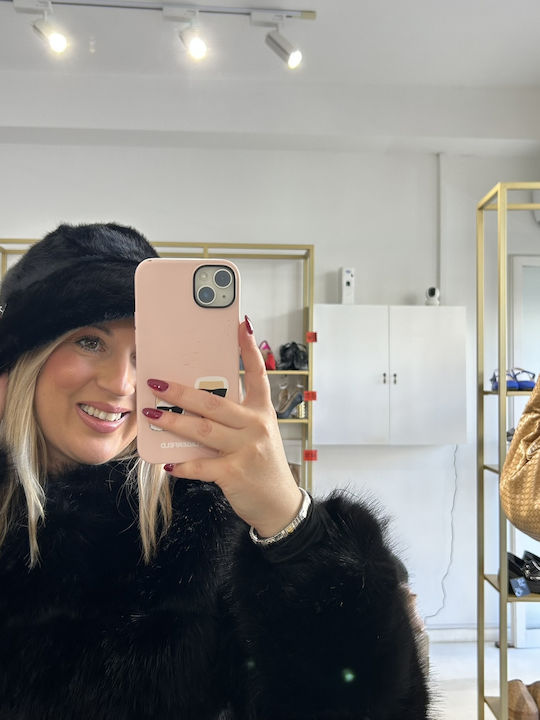 Irene Vilou Frauen Pelzige Hut Schwarz