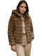 Frauen Pelz Beige