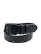 Wide Men's Belt Leather Blue