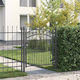 vidaXL Metal Fence Gate with Spears in Gray Col...