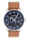 Oozoo Timepieces Womens Watch 42mm Chronograph Battery With Brown Leather Strap