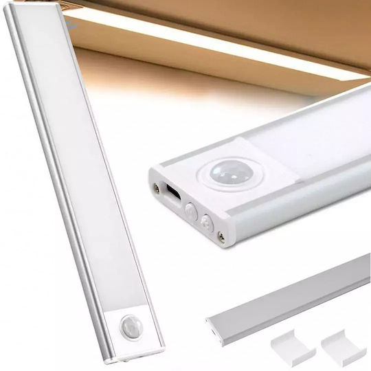 Verk Group Презареждащ се LED Осветление за гардероби с Сензор за движение и Самозалепваща лента за монтаж 1бр