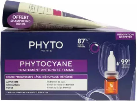 Phyto PHYTOCYANE Seturi Pentru Par Împotriva Căderii Părului Cu Șampon Și Serum 2 Bucăți