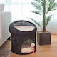 R15 Double Cat Bed Rattan Handmade Durable Multifunctional