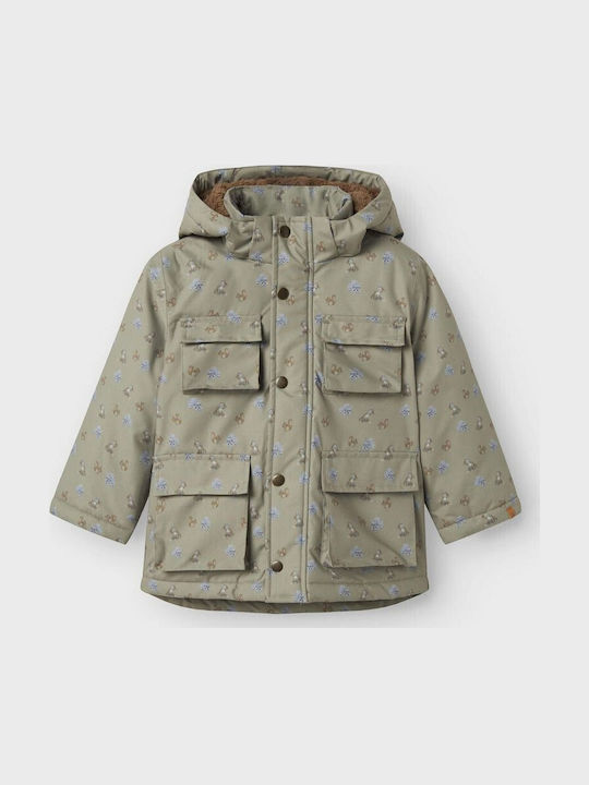 Waterproof Kids Casual Windproof Green Jacket