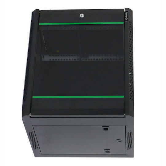 Power On Wall Mounted Rack Cabinet 12U 60x45x63.5cm Black 050185