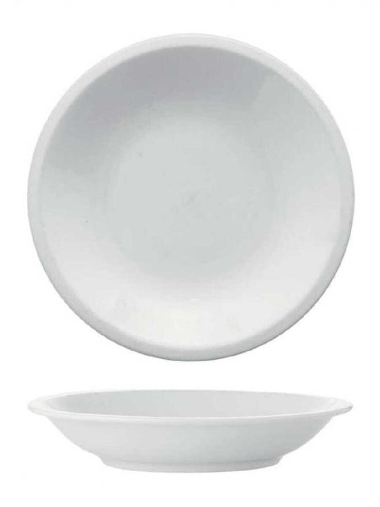 Saturnia Deep Porcelain Serving Plate White with Diameter 21cm 6 Pieces