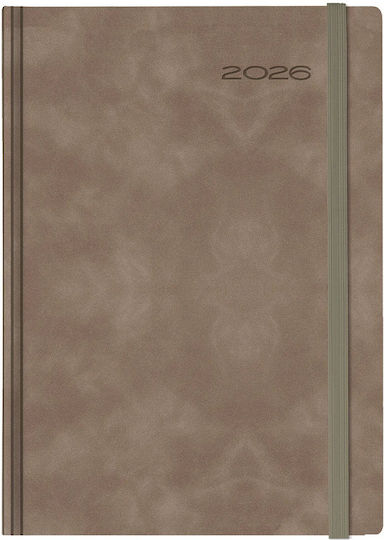 Theofylaktos Daily Diary Avenue Chia Elastic 2026 Tobacco 17x24 696e9.c08