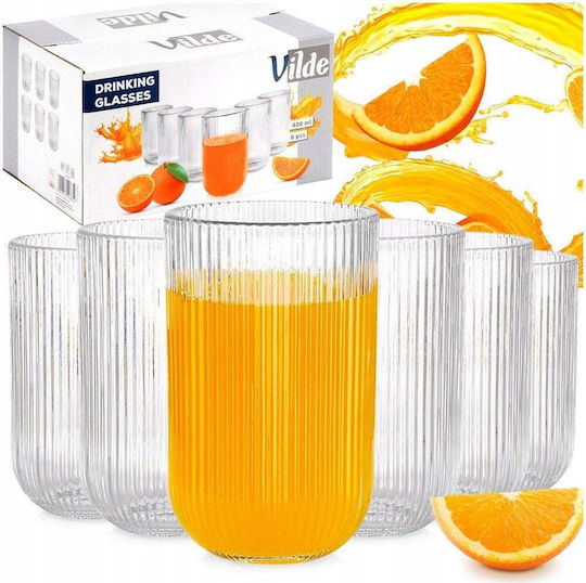 Vilde Σετ Ποτήρια Νερού από Γυαλί 400ml 6τμχ