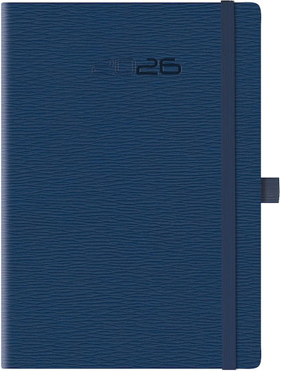 Theofylaktos Daily Diary Rivoli Plus 2026 Blue 17x24 6967r.b06