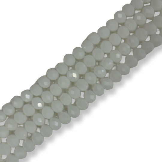 Glass Bead Round Spacer White 6mm 4 Pieces