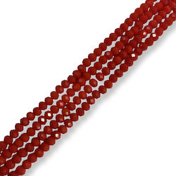 Glass Bead Orange Washer 6mm 4 Pieces