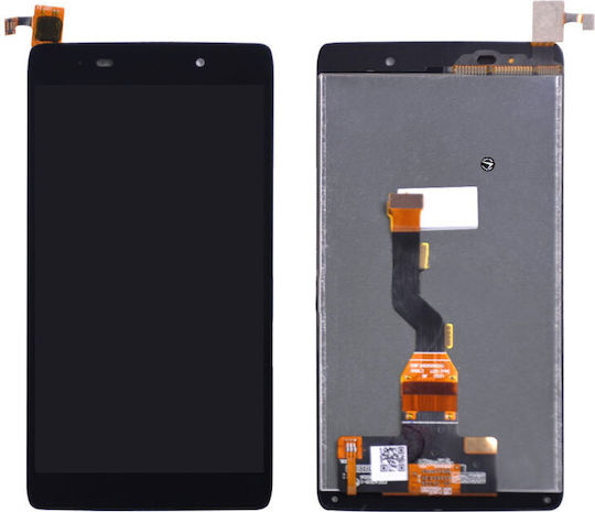 Οθόνη mit Touch-Mechanismus für ALCATEL OT-6039X, OT IDOL 3 (Schwarz)
