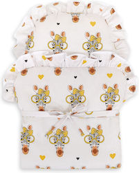 Doll Swaddle Blanket Yellow Zebra