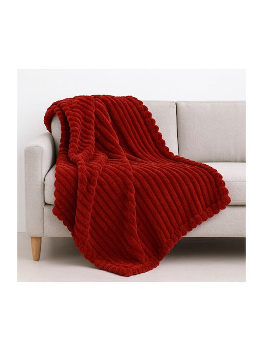 ForHome Κουβέρτα Fleece Μονή 160x220εκ. Κόκκινη