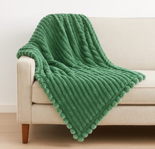 ForHome Κουβέρτα Fleece Μονή 160x220εκ. Πράσινη