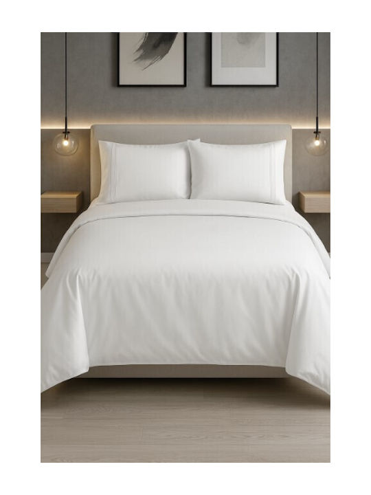ForHome Duvet Cover Set Queen with 2 Pillowcases 220x240 White
