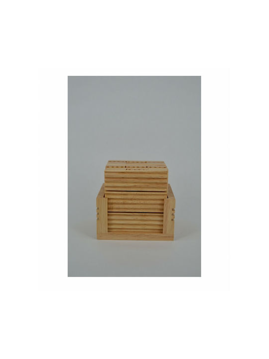 Lampiris Interiors Coaster Wooden with Stand Beige 6pcs