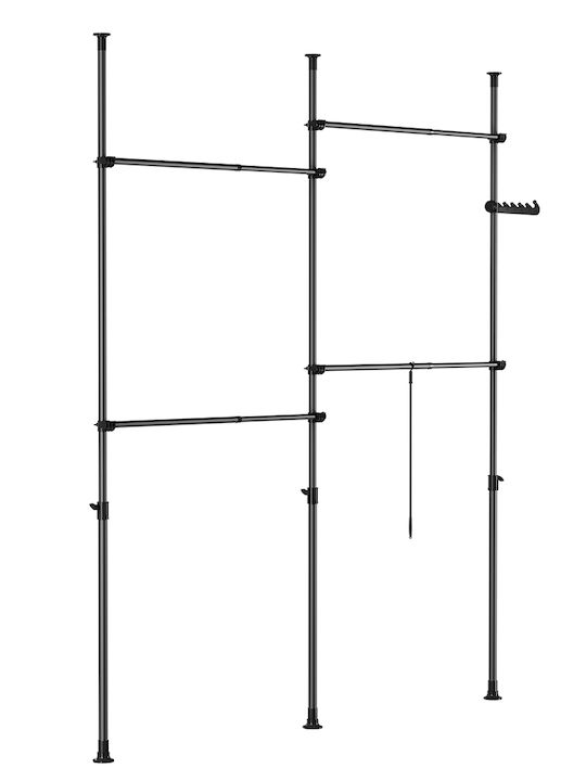 SoBuy Κρεμάστρα Δαπέδου από Μέταλλο Μαύρη 93x17.5cm