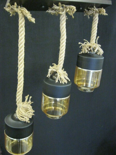 Epiplo-Fos Pendant Light with Rope for Socket E27 60x15x90cm