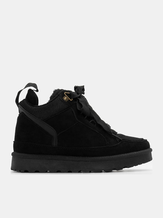 Luigi Stiefeletten Damen mit Pelz Schwarz