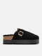 Winter Women's Slippers with Fur Black