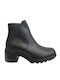 Leder Stiefeletten Damen Schwarz
