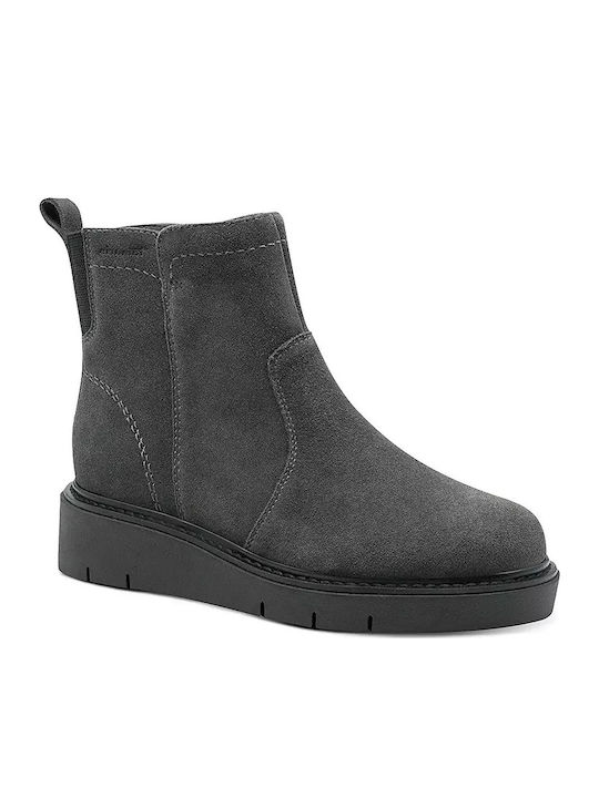 Tamaris Leather Women's Ankle Boots Platform Gray