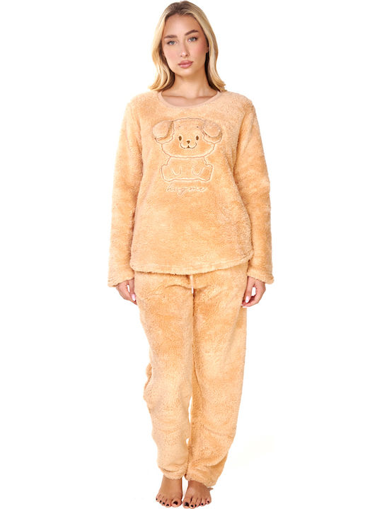 Kare Design Winter Damen Pyjama-Set Beige