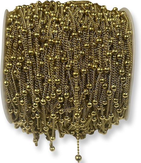 Stählerne Goldbeschichtete Kette 1x1,7mm 2 Stück