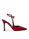 Stiletto Red High Heels with Strap