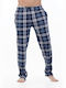 MEI Men's Winter Checked Pajama Pants Blue