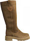 Suede Medium Heel Women's Boots TAUPE