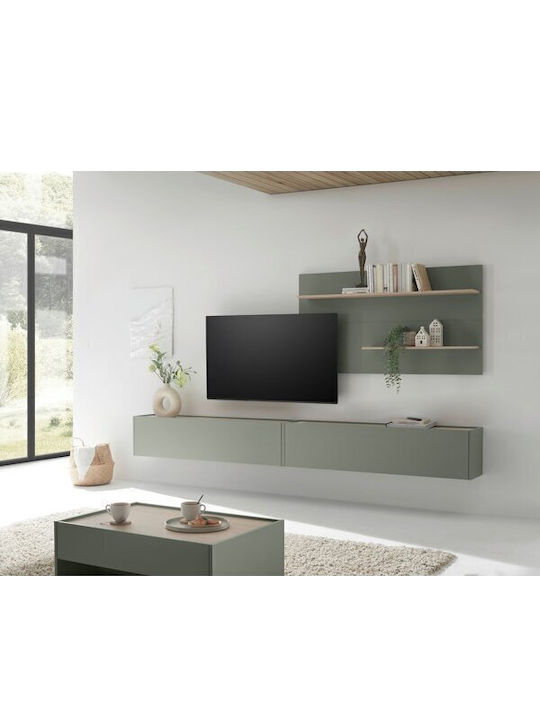 Wohnzimmer TV-Einheit Elbsori 120 Grün mit Bele...