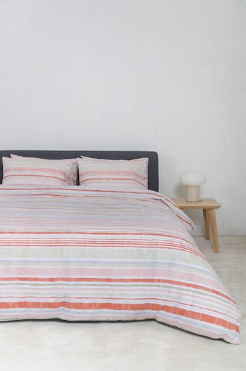 Naf Naf Vinson Red Duvet Cover Set 225x245cm Super King with 2 Pillowcases Summit