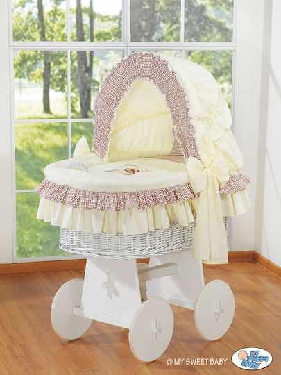 My Sweet Baby Ξύλινη Καλαθούνα με Βάση Λευκή
