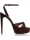 Stoff Sandalen Braun